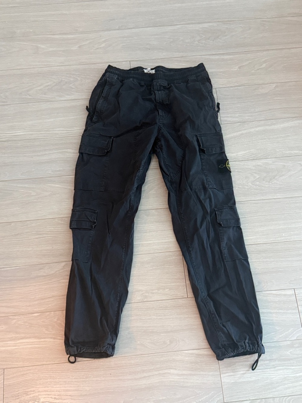 Stone Island Navy Cargo Pants with Patch Logo